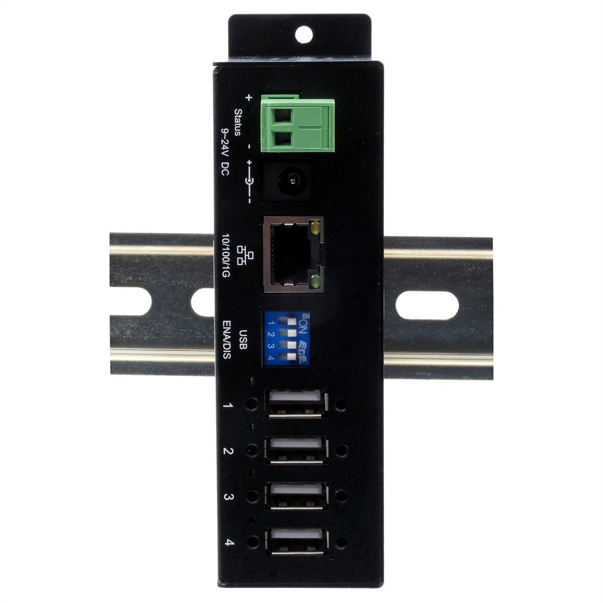 EXSYS EX-6003HMVS Apparaatserver 4x USB 2.0, 9V-24V DC-ingang, metalen behuizing
