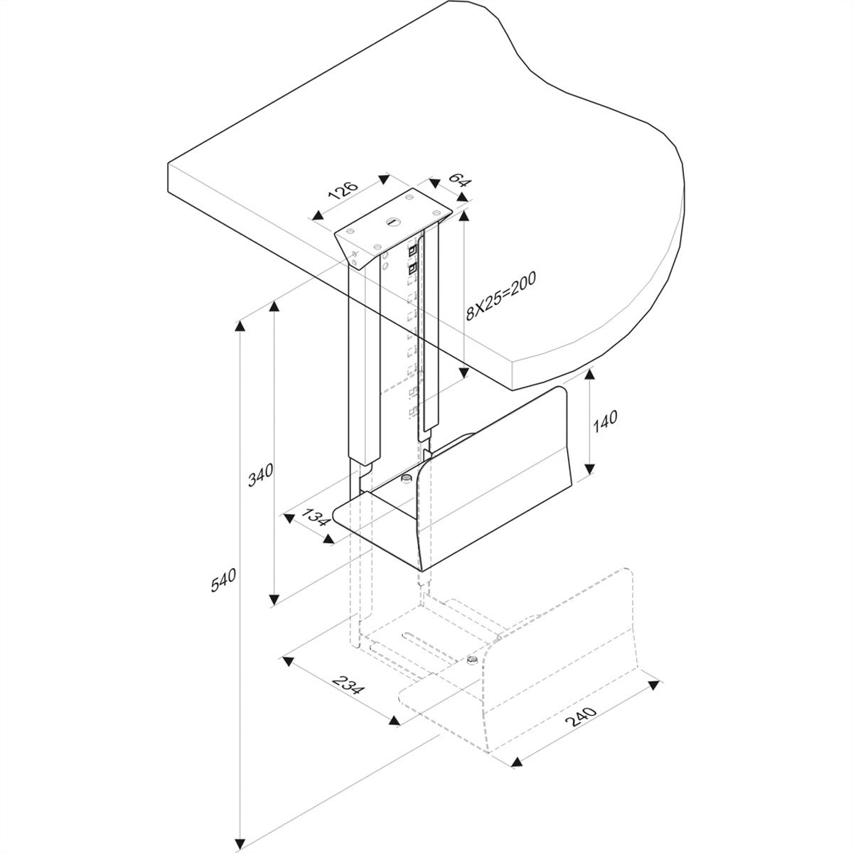 ROLINE PC houder zilver