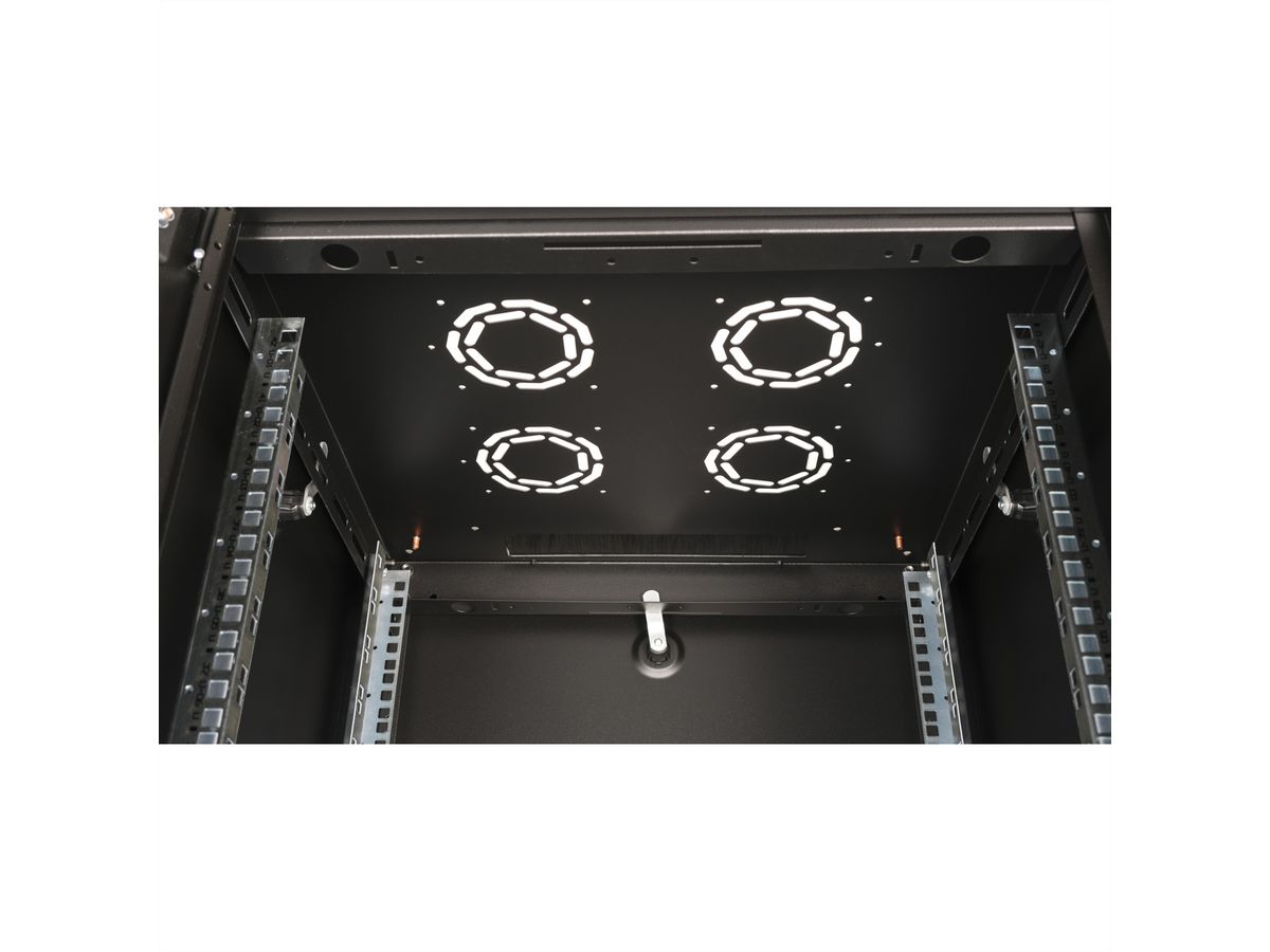 ROLINE 19-inch netwerkkast Basic 42 U, 600x600 BxD Glazen deur zwart