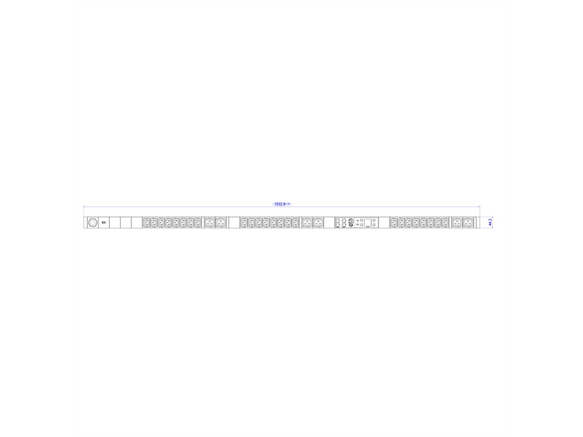 BACHMANN BN7000 24xC13 6xC19, Meting per fase 5G2,5 CEE3x16A Lan Schakelen.p.D.