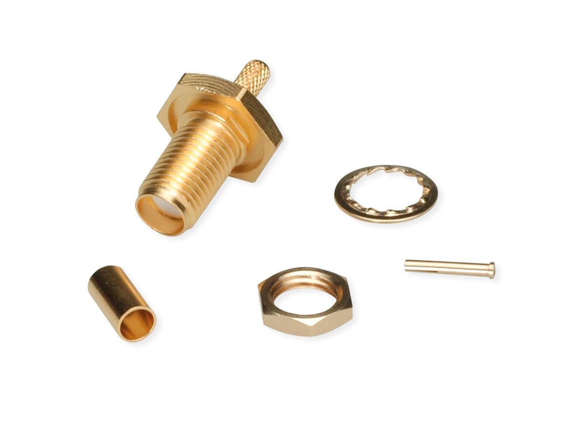 TELEGÄRTNER SMA-Kabeleinbaubuchse für RG-316/U vergoldet