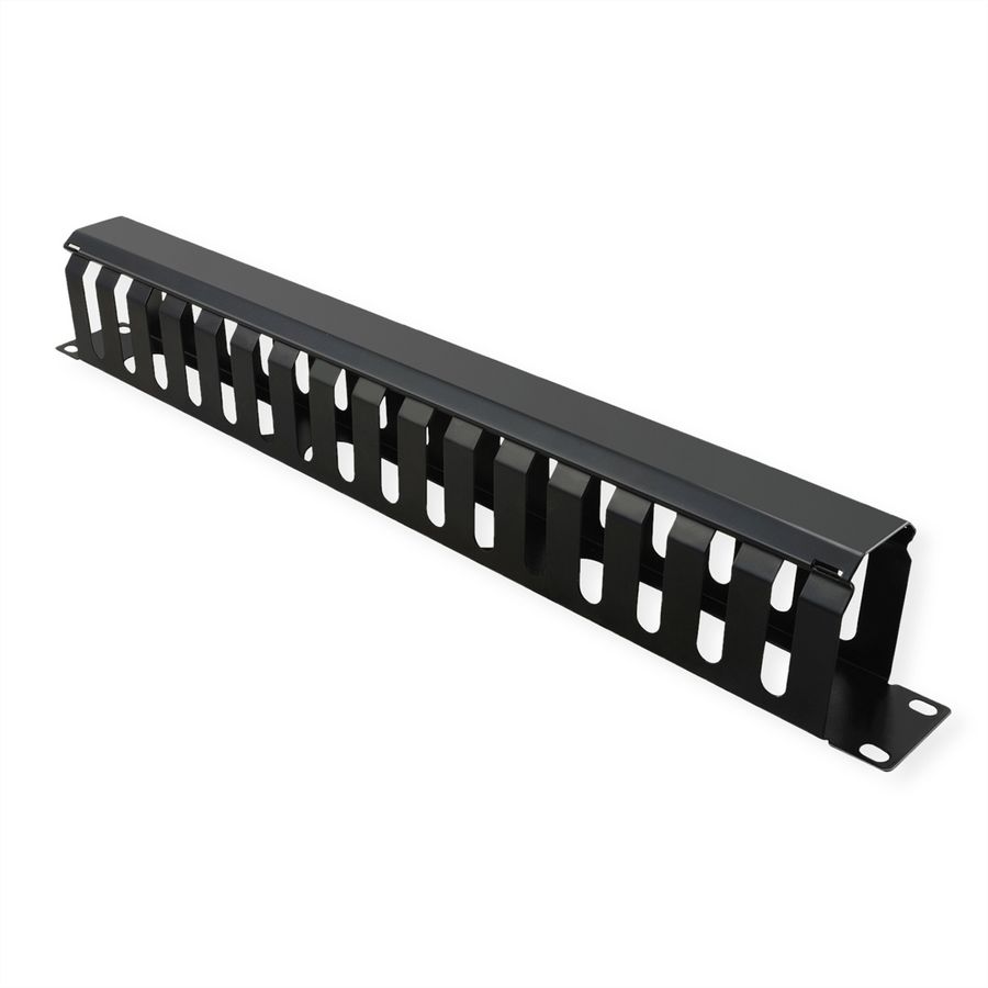 VALUE 19" Frontplaat 1 HE met rangeerkanaal 40 x 60 mm, zwart