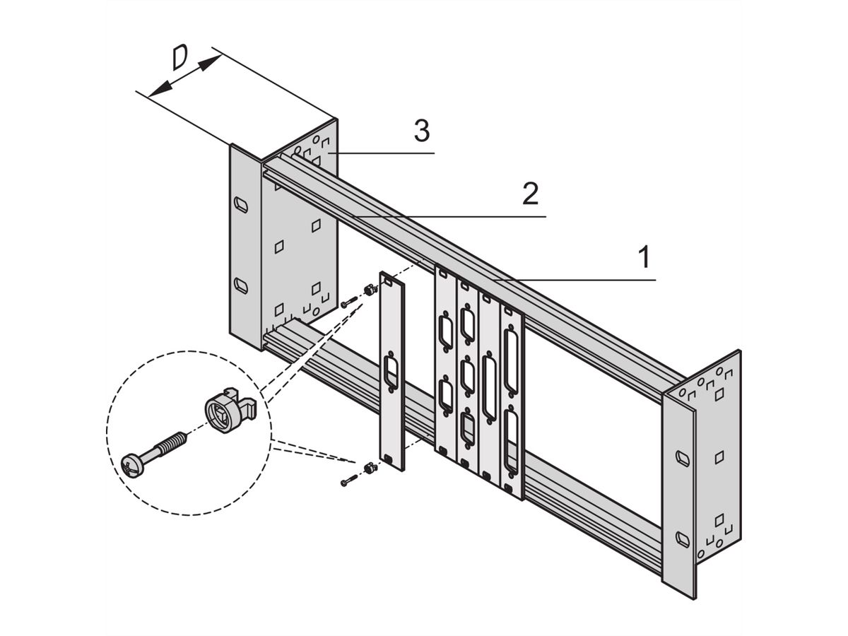 SCHROFF 19" Module Support Without strain Relief