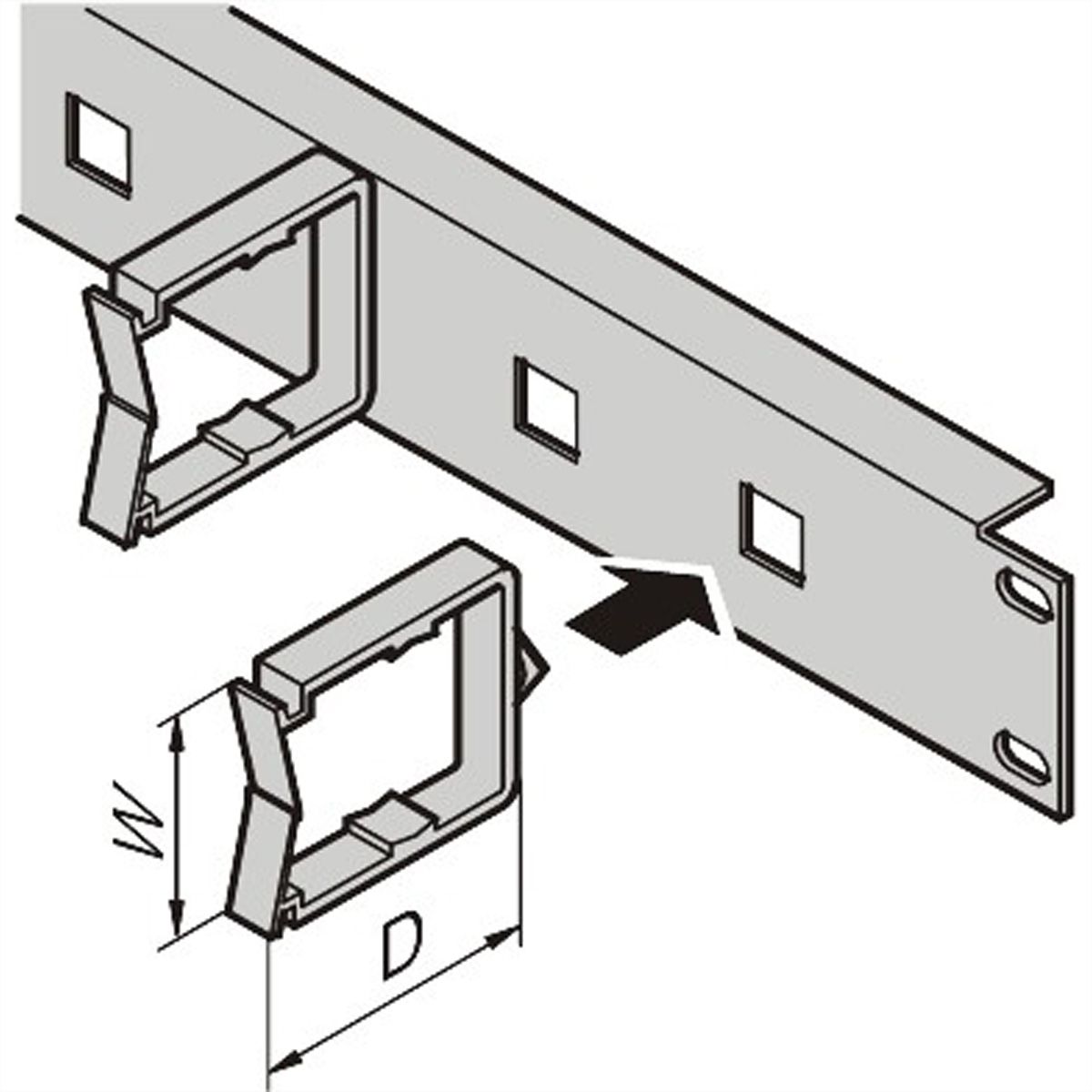 SCHROFF 19" front panel, horizontal cable routing