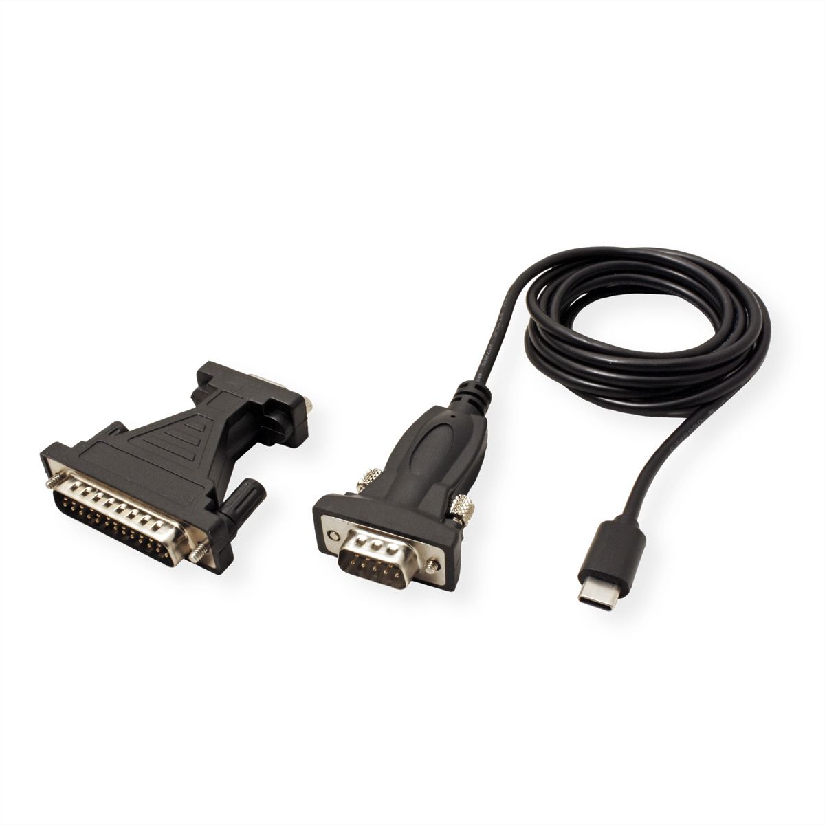 VALUE Converter Cable USB Type C to Serial, black, 1.8 m
