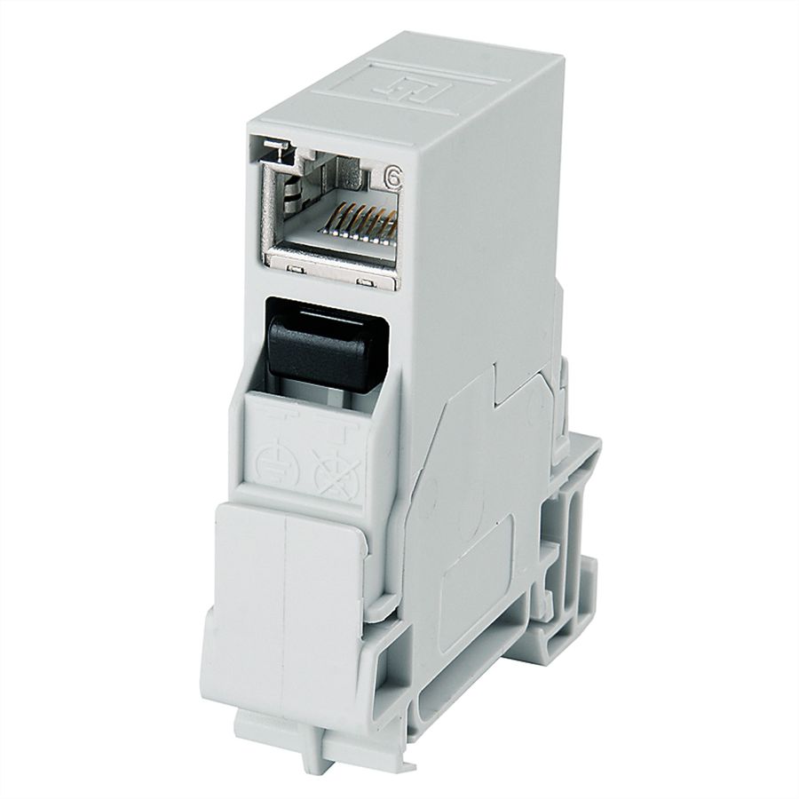 TELEGÄRTNER STX DIN-rail connector , RJ45-koppeling Cat.6 Klasse EA (ISO)