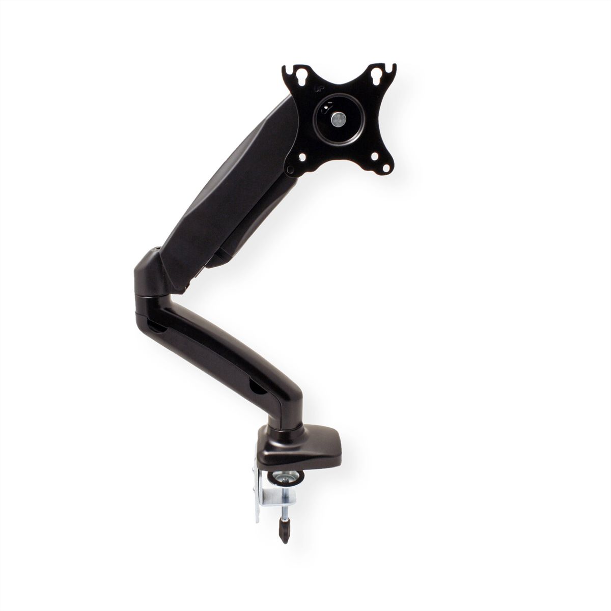 VALUE LCD Monitor Stand Pneumatic, Desk Clamp, Pivot, 5 Joints, black