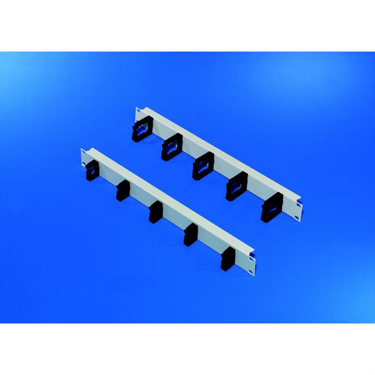SCHROFF 19" front panel with plastic cable grommets - FRTPL.1U M.KABELOESEN 47X50