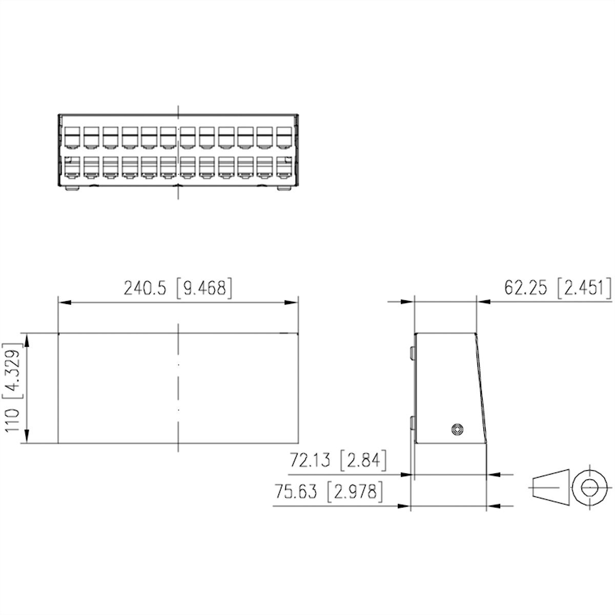 METZ CONNECT Module AP behuizing 2x12 poort zuiver wit RAL9010