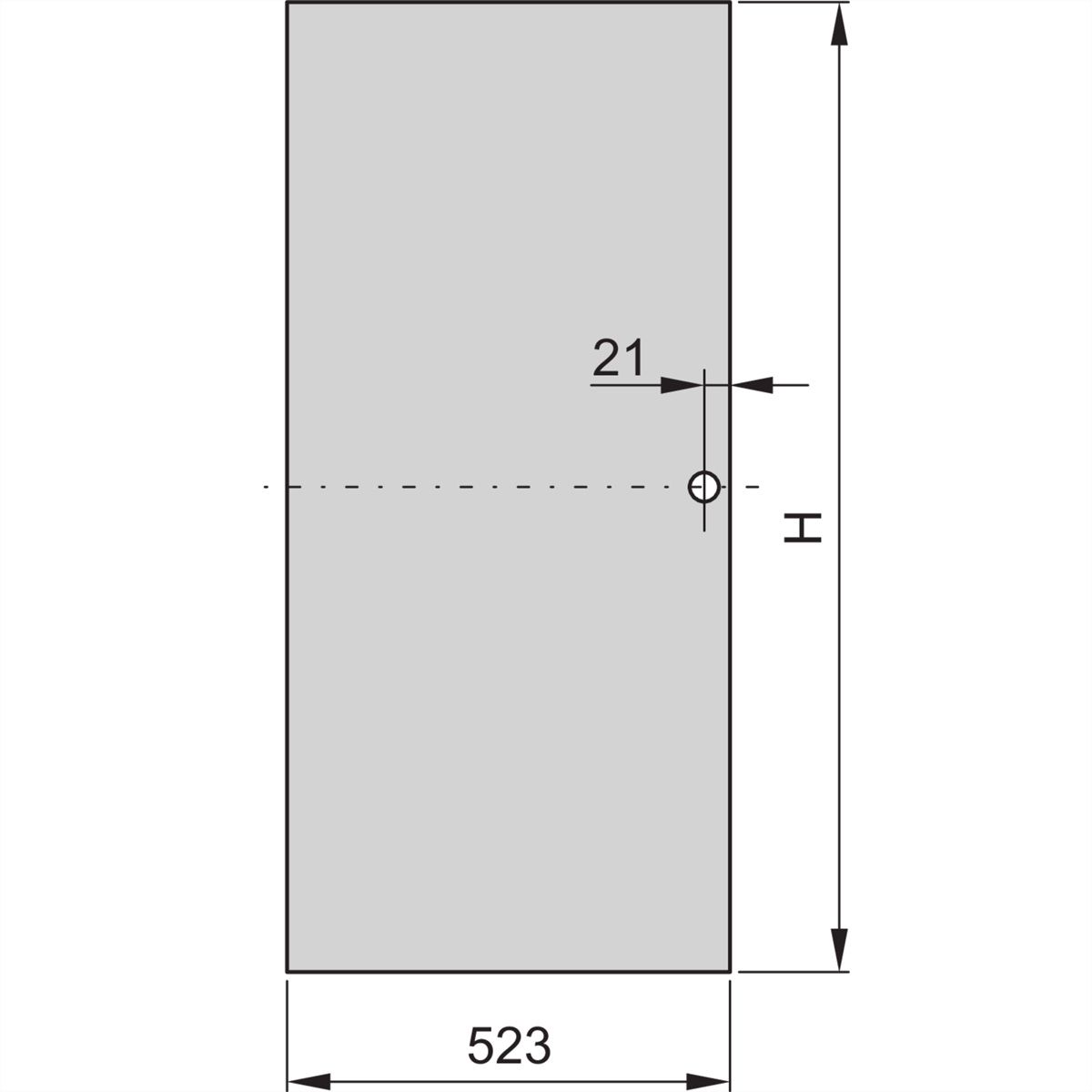 SCHROFF Eurorack stalen deur, 120° openingshoek, RAL 7035, 47 U 800W