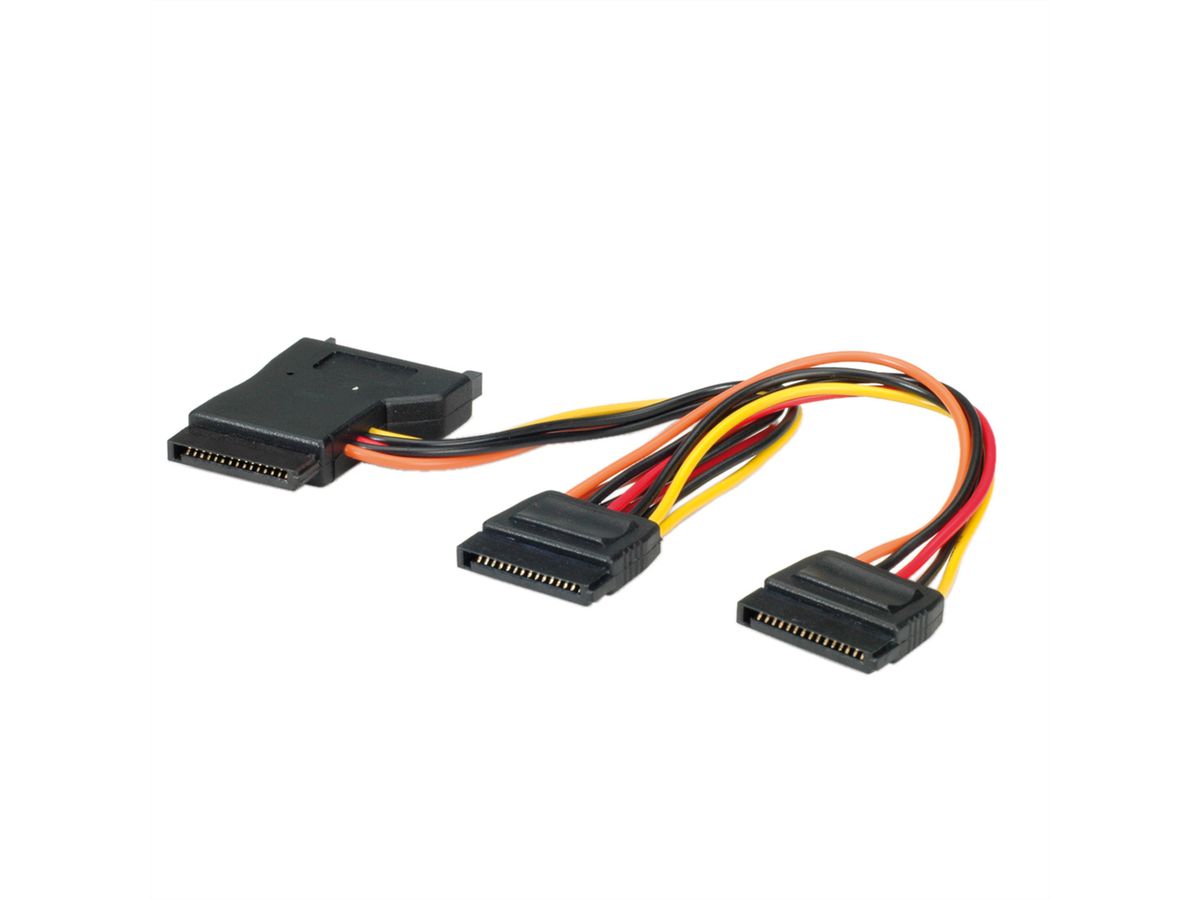 ROLINE stroom Y-Adapterkabel SATA / 3x SATA, 0,3 m