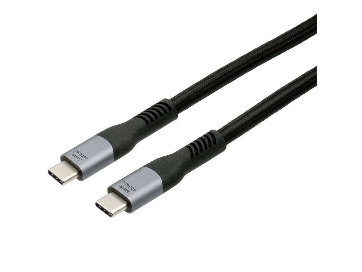 EXSYS EX-K1598-2.0 USB4 cable, USB-C - USB-C, 40 Gbit/s, 5A, 240W, black, 2 m