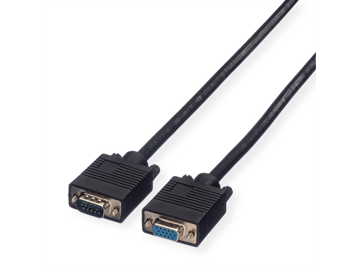 ROLINE SVGA Cable, HD15, M/F, 10 m