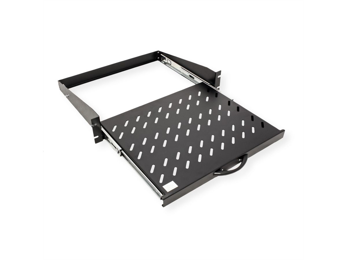 VALUE 19"-plank uitschuifbaar, 2 HE, 404 x 350 mm, 30 kg draagvermogen
