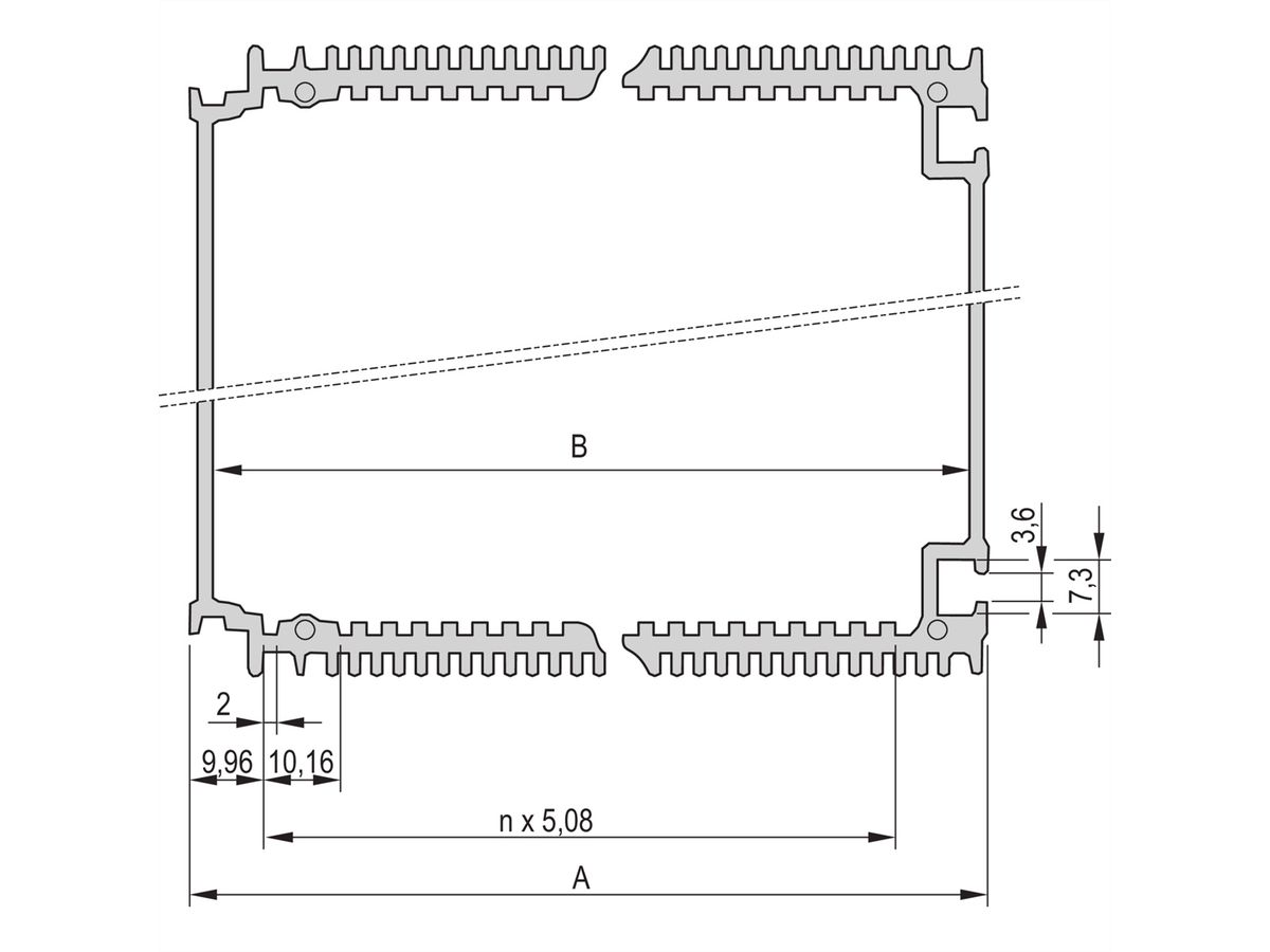SCHROFF HF-frame type insteekmodule lichaamsbuis, 28 HP, voor 160 mm diepe printplaat
