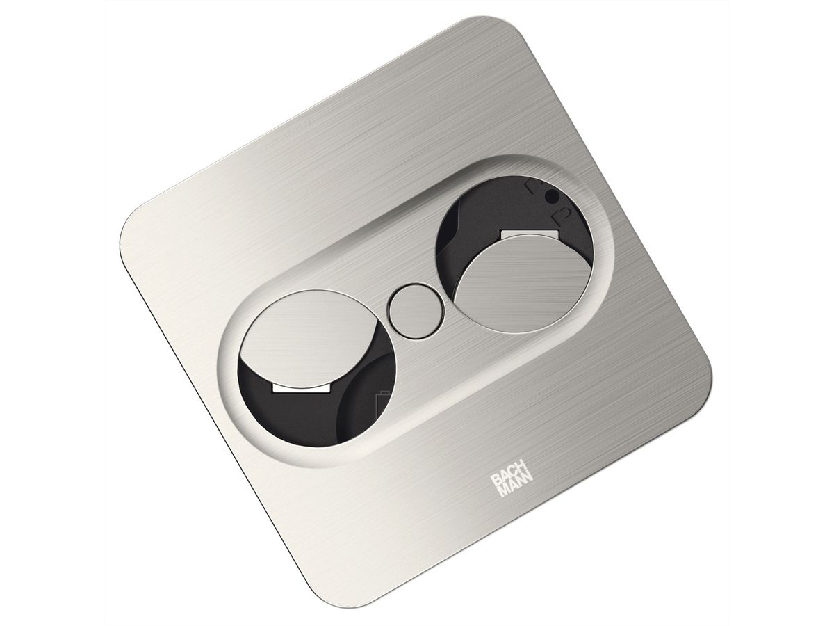 BACHMANN TWIST2 1xCH 1xUSB A/C 22W, L=2.0m AEH T12 stainless steel look square