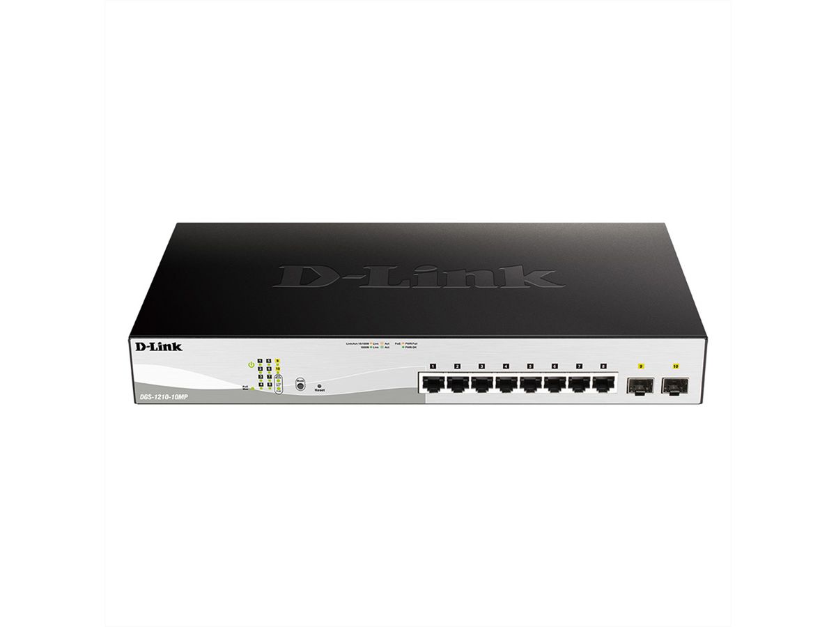 D-Link DGS-1210-10MP 10-poorts PoE+ Layer2 Smart Managed Gigabit Switch