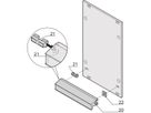 SCHROFF statische handgreep alu profiel trapezium, 6 pk