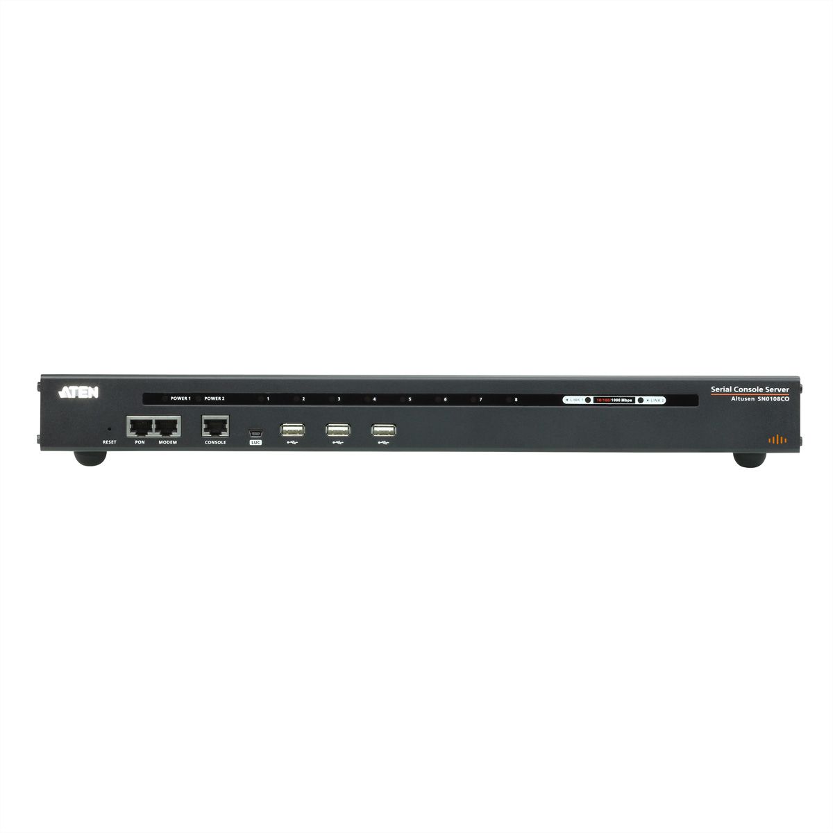 ATEN SN0108CO 8-poorts seriële consoleserver met dubbele voeding/LAN
