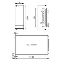 SCHROFF PSU frontpaneel voor Maxpower 100, Dual, Triple, 3 HE, 8 HE, afgeschermd, 2,5 mm, Al, geanodiseerd aan de voorzijde, geleidend aan de achterzijde