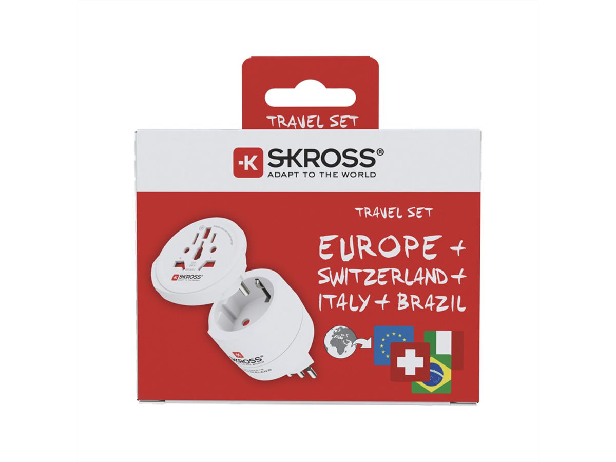 Skross Combo Wereld naar Zwitserland compacte adapterset