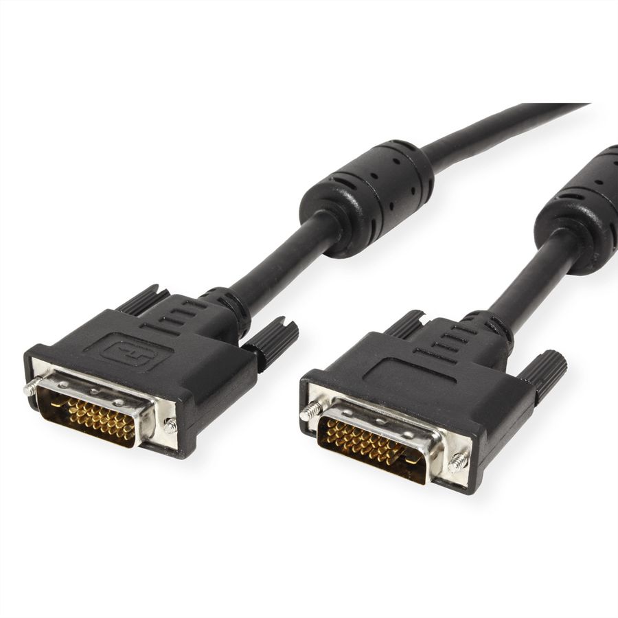 ROLINE DVI Cable, DVI (24+1), Dual Link, M/M, 1 m