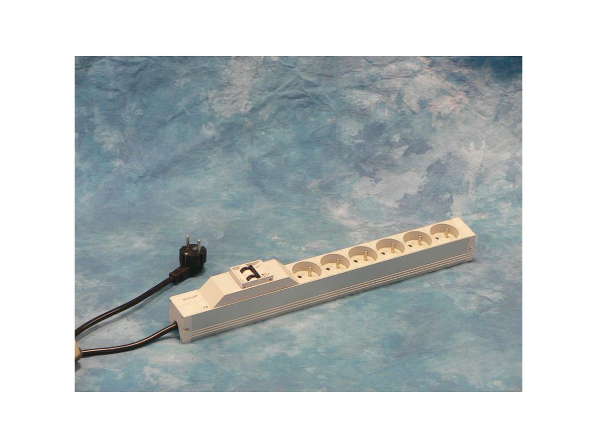 SCHROFF contactdoosstrip UTE, 6 contactdozen, 19", met overstroombeveiliging