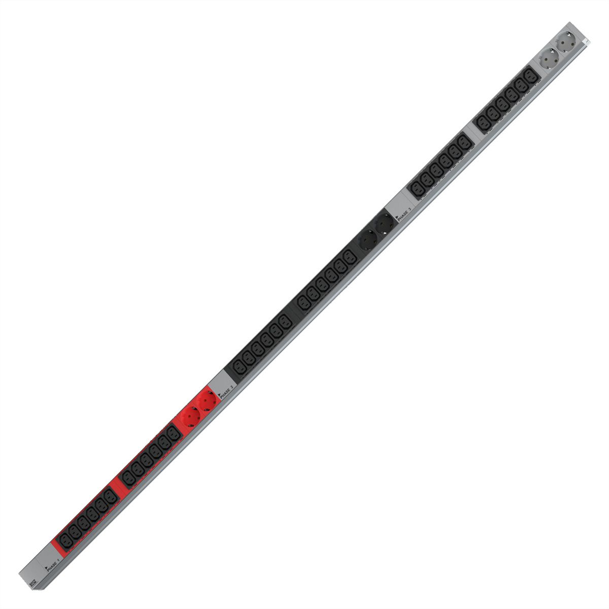 BACHMANN IT PDU ALU 1U 36x C13 6x earthing contact CEE 3x 32A red