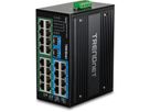 TRENDnet TI-PG262 DIN-Rail Switch, 26-poorts geharde industriële Gigabit PoE+