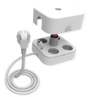 VALUE 4-voudige stekkerdoos, met schakelaar en afneembare beschermkap, wit, 1,5 m