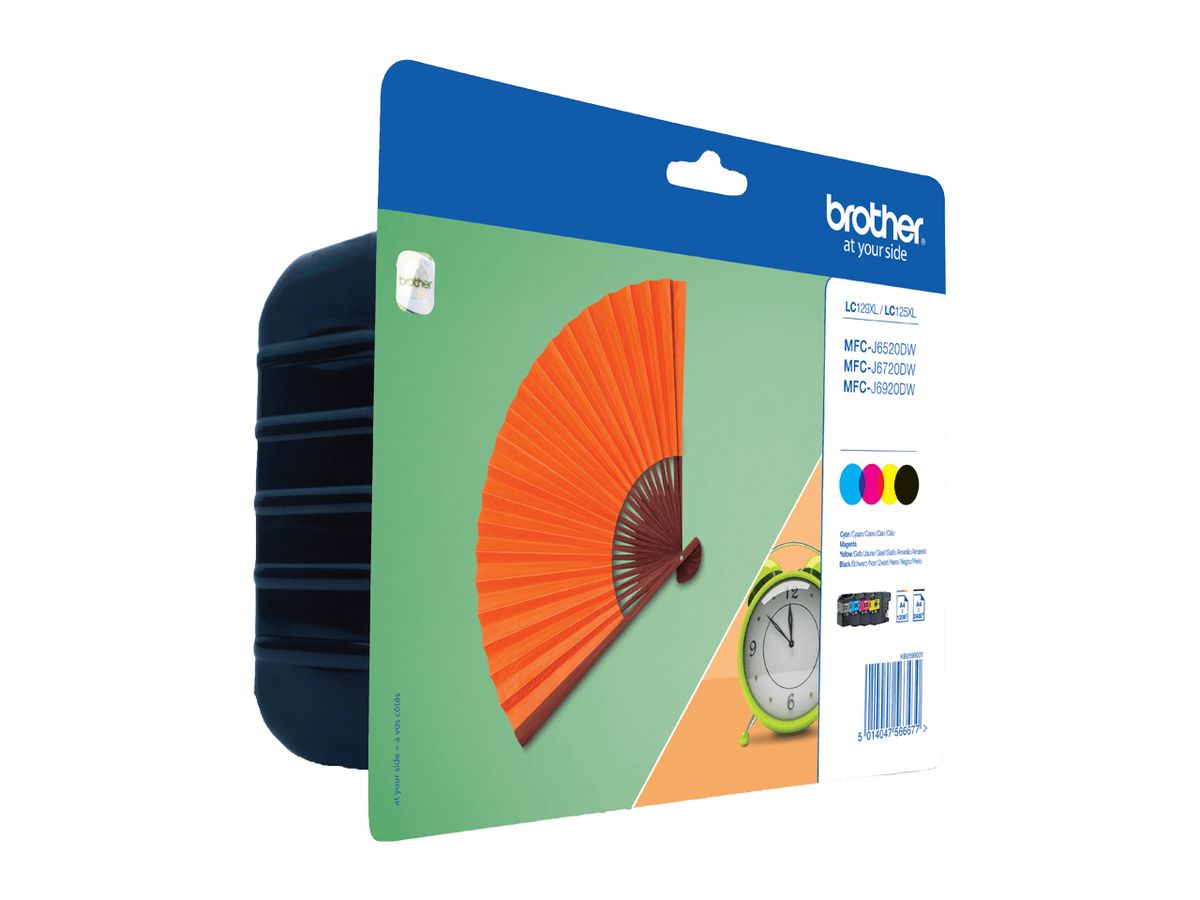 Brother LC-129XLVALBP inktcartridge 4 stuk(s) Origineel Zwart, Cyaan, Kastanjebruin, Geel