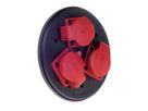 BACHMANN stekkerdoos 3x met deksel, Thermische beveiliging, rood