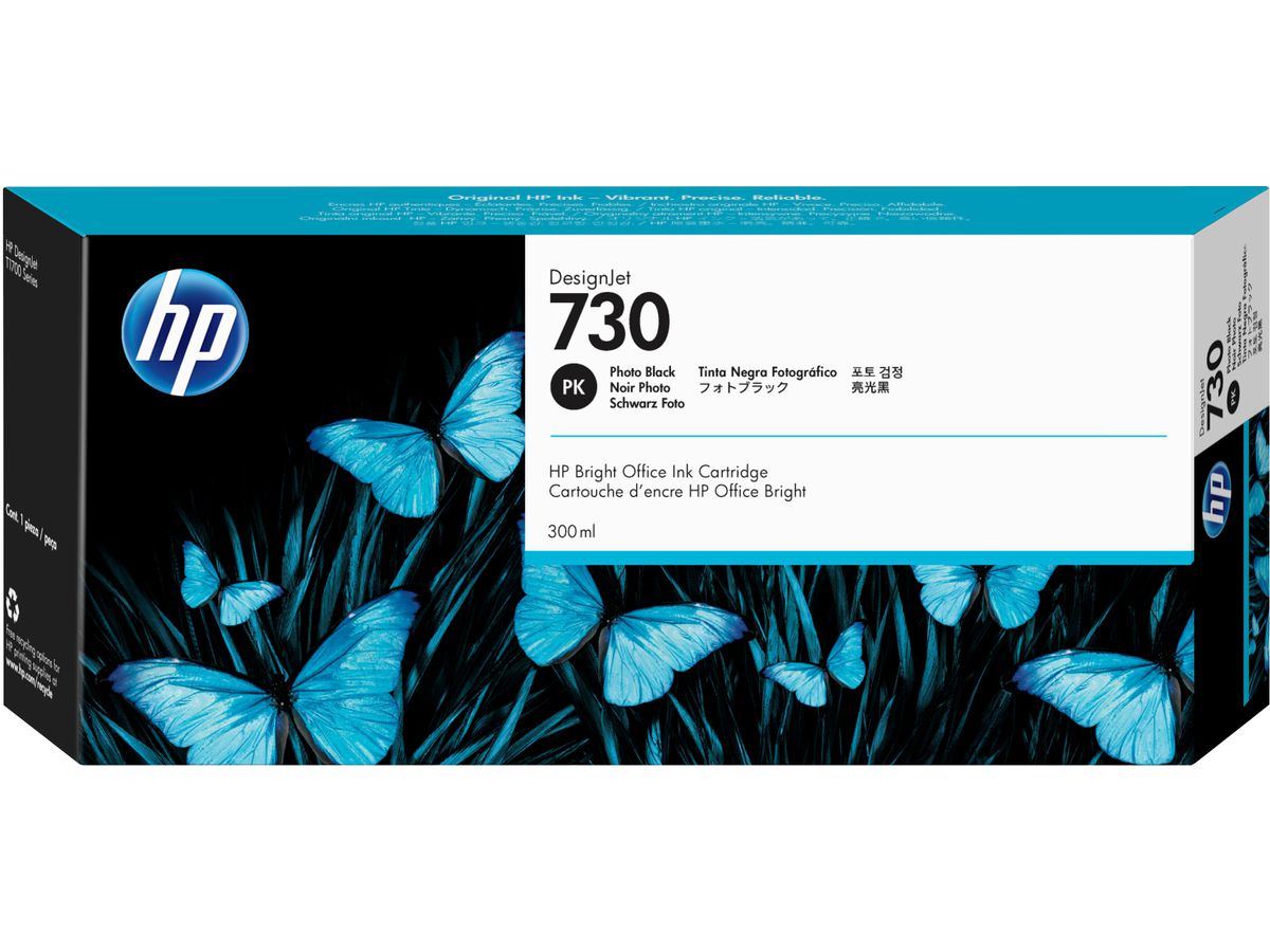 HP 730 zwarte DesignJet fotoinktcartridge, 300 ml