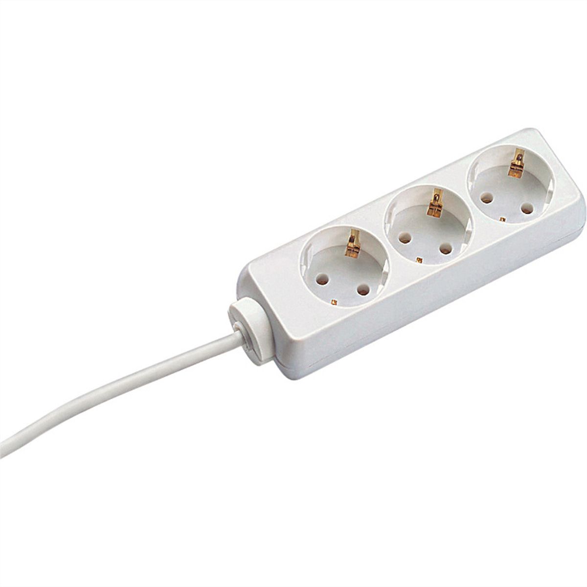 BACHMANN SELLY socket strip 3x earthing contact, white, 1.5 m
