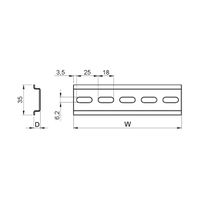 SCHROFF DIN-rail, 35H 7,5D lengte 575L, 10 stuks