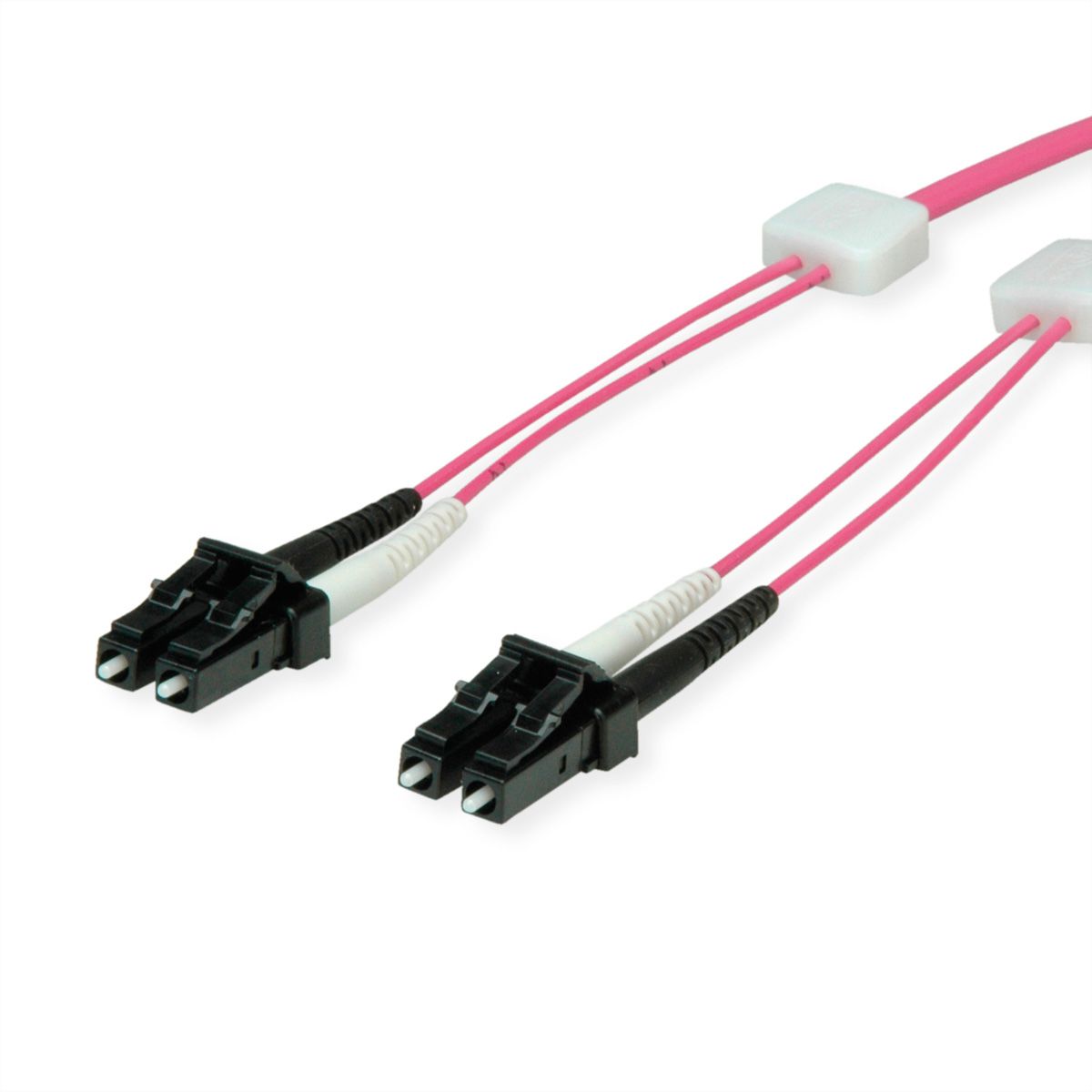 EasyLan Patch cables LED-Duplex 50/125µm OM4, LC/LC, violet, 3 m