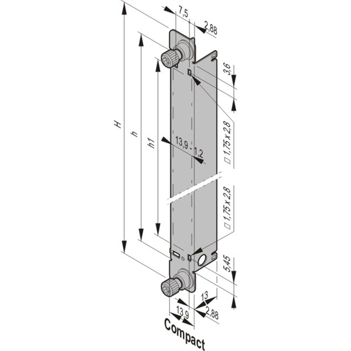 SCHROFF AMC Module With Pull Handle, MTCA.4, Double Compact, Stainless Steel