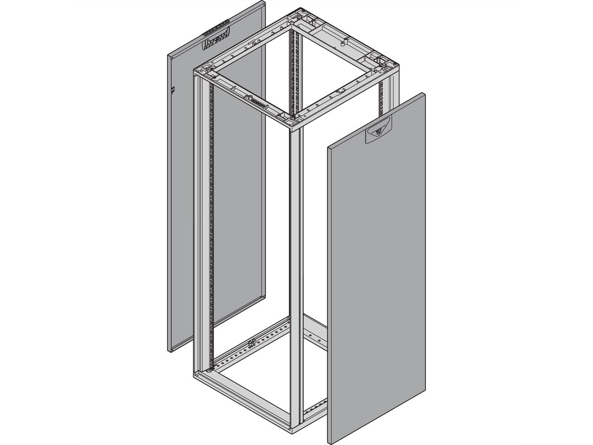 SCHROFF Novastar zijwand voor zwaar gebruik, RAL 7035, 12 U 800D