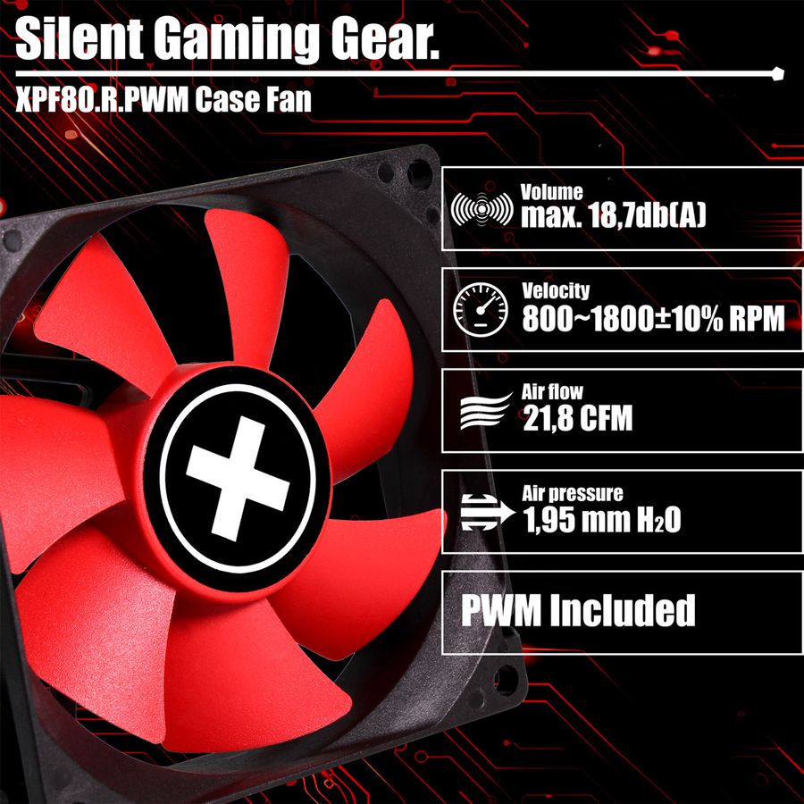 Xilence XPF80.R.PWM 80mm PWM Case Fan, 4PIN