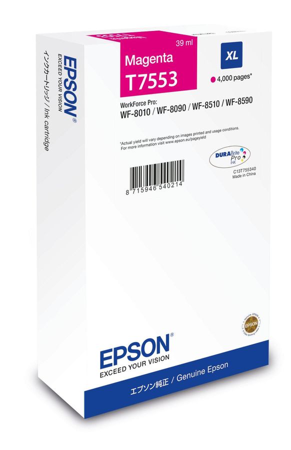 Epson C13T75534N inktcartridge 1 stuk(s) Origineel Hoog (XL) rendement Magenta