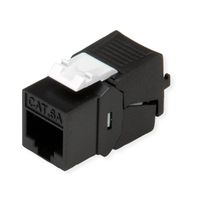 ROLINE Keystone Jack, Cat.6A (Class EA), RJ-45, UTP, tool-free, SLIM, black