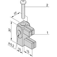 SCHROFF Montagebeugel met isolatieblok voor rail 1, 2 polen