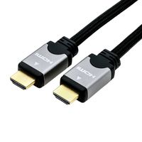 ROLINE HDMI HighSpeed kabel met Ethernet, M/M, zwart / zilver, 1 m