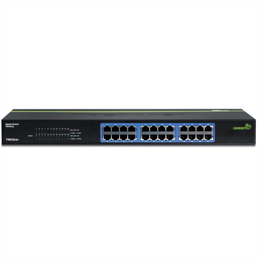 TRENDnet TEG-S24G Unmanaged Gigabit Ethernet Switch, 24-Port, GREENnet Technology
