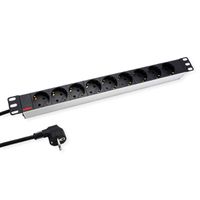ROLINE 19" stekkerdoos 9-voudig, zilver, 2 m