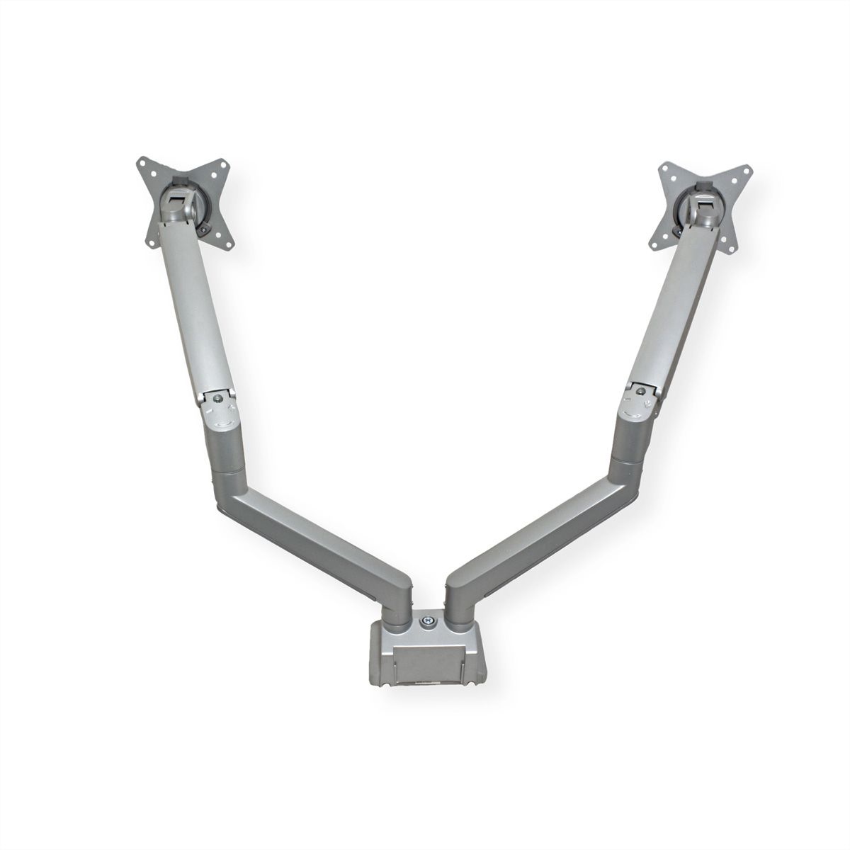 ROLINE Dual LCD Monitor Stand Pneumatic, Desk Clamp, Pivot, 2 Joints, silver