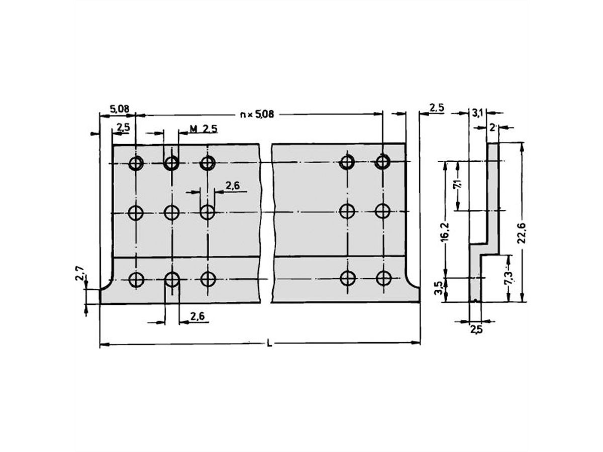 SCHROFF Z-rail voor stekker, EN 60603-2, 4 HP