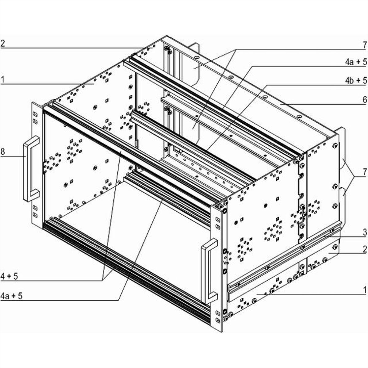 SCHROFF EuropacPRO 19" Subrack Kit for Railway, Retrofit Shielding, SNCF, 6 U, 84 HP, 320 mm