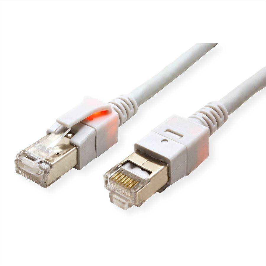 EasyLan S/FTP DualBoot LED Patch Cable Cat.6 (Class E), LSOH, grey, 0.5 m