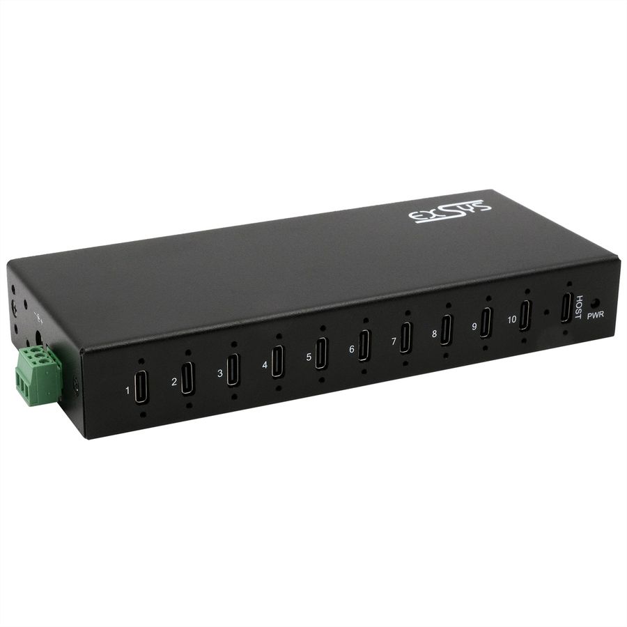 EXSYS EX-12270HMS 10-Port USB 3.2 Gen 2x1 Metal HUB, 15KV ESD Protection for Wall and DIN-Rail Mounting